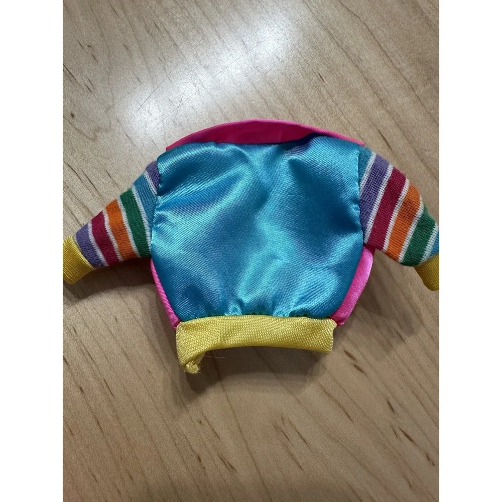 Vintage 80s 90s Barbie Jacket Mattel Pink Blue Yellow Striped Doll Clothes Rare